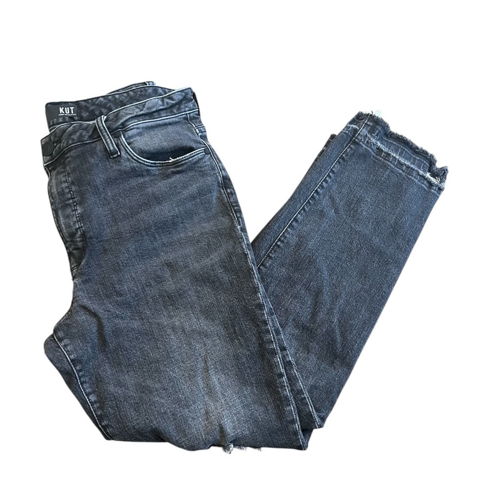 Kut From the Kloth From Distressed Ankle Straight Jeans - Size 10